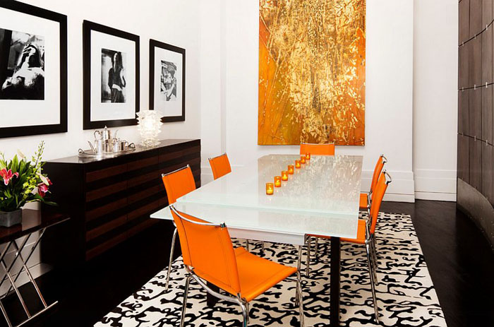 Оранжевый с золотым в интерьере от  Diego Alejandro Interior Design