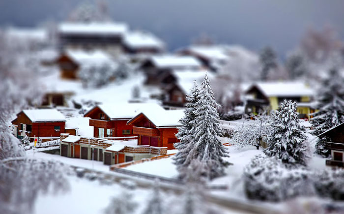  Зимний пейзаж Хойте-Нендаз, Швейцария. Автор Marc Biarn&#232;s