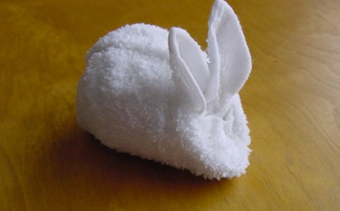 Кролик из полотенца по-японски