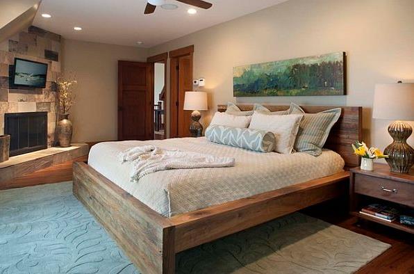 Современные деревянные кровати в деревенском стиле