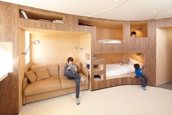 Инновационная деревянная двухъярусная кровать от H2O Architects