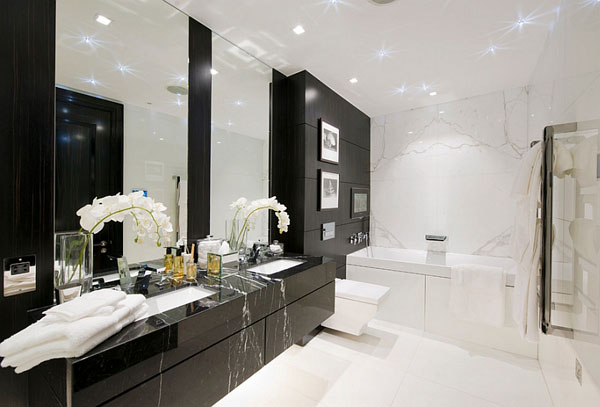 Чёрно-белая ванна от CID Interior