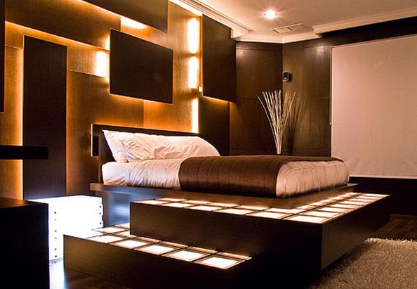  Стильная спальня в коричневых оттенках