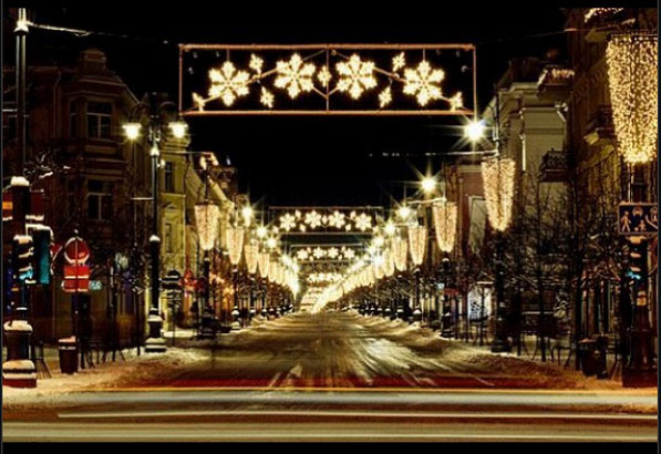 Рождественские огни в Вильнюсе