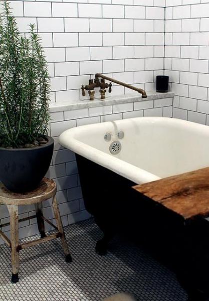 Оригинальная ванная с растением