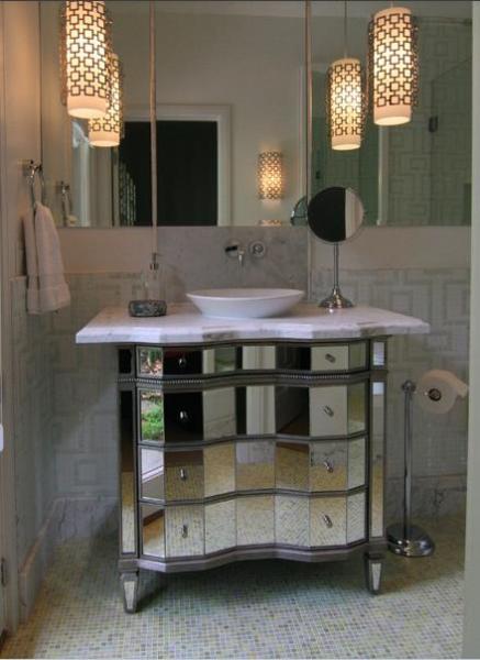 Зеркальная ванная комната