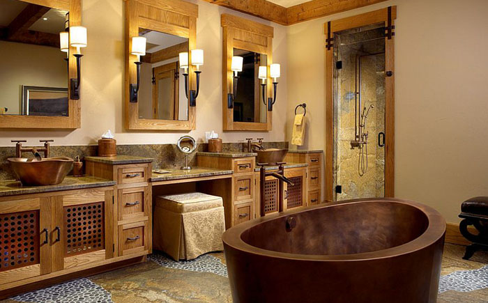 Интерьер ванной комнаты в рустикальном стиле от Zabala Erickson