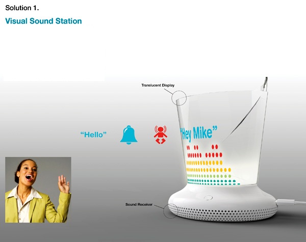Visual Sound Station информирует человека с помощью текстовых сообщений и знаков