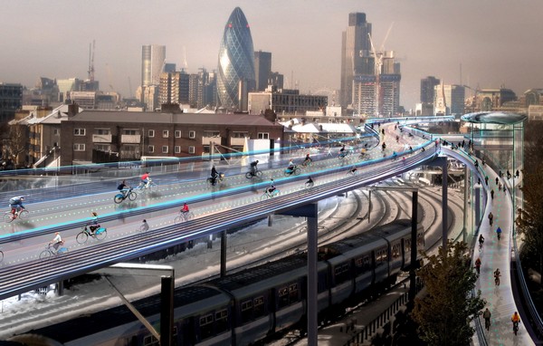 SkyCycle от Нормана Фостера: велоэстакады через весь Лондон