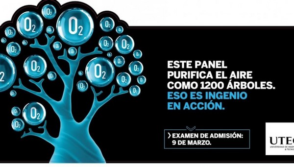 Рекламный щит от UTEC в Лиме, который заменит 1200 деревьев
