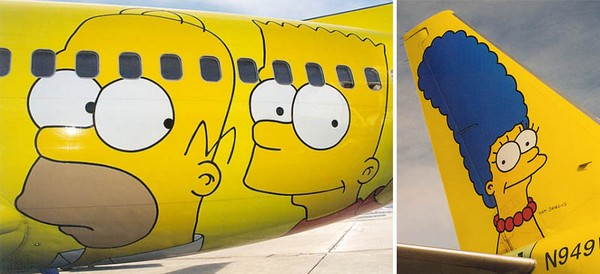 Самолет в стиле мультсериала Симпсоны