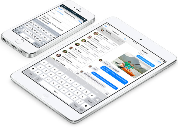 Клавиатура на смартфоне и планшете с iOS 8