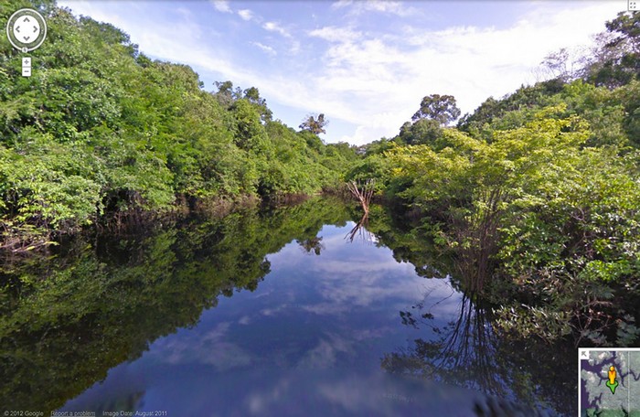 Бассейн реки Амазонка на Google Street View