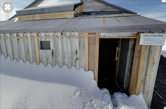 Хижина Роберта Скотта в Антарктиде на Google Street View