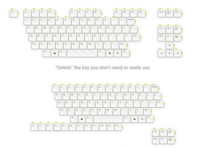 Клавиатура Puzzle Keyboard, состоящая из отдельных модулей