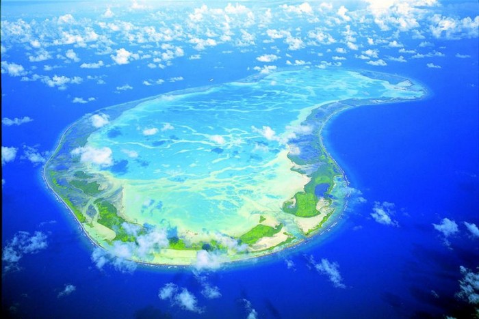 Вид на Кирибати с высоты птичьего полета