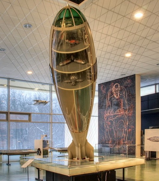 Модель ракеты Циолковского в Музее Космонавтики. Источник фото: bucharsky.ru