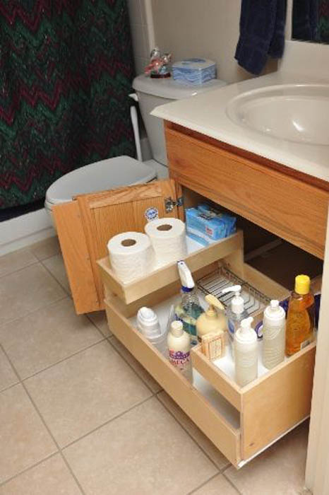 Как обустроить место под раковиной в ванной фото
