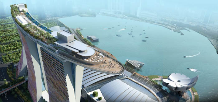 Бассейн на крыше Marina Bay Sands Hotel.