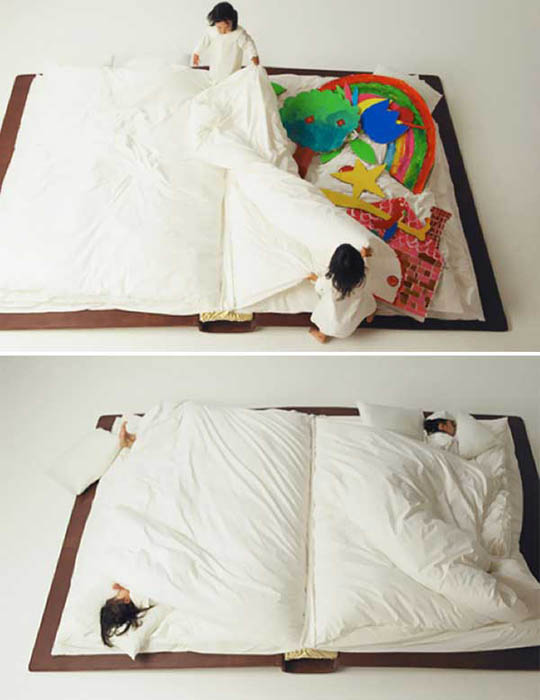 Кровать в виде книги.