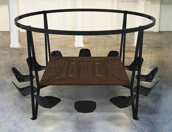 Оригинальный стол из стали.