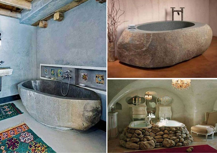 Подборка ванн из натурального камня.