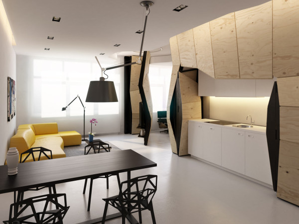 Функциональный дизайн небольшой квартиры: кухонная зона.