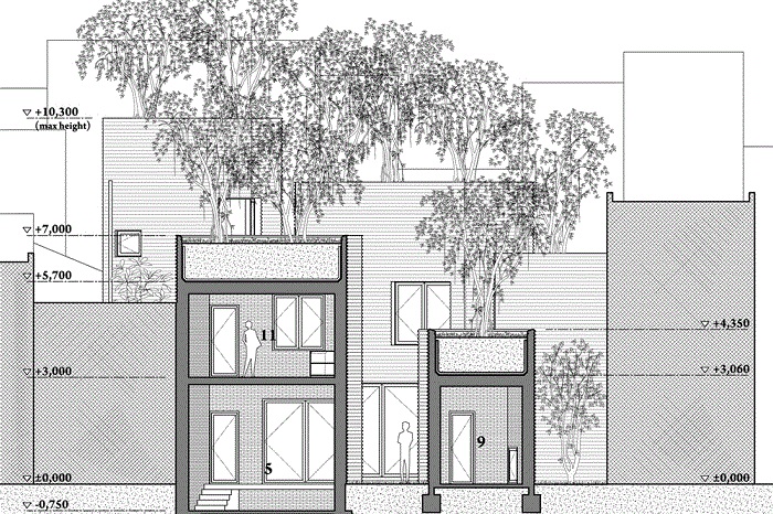 House for trees. Схема строительства жилого комплекса.