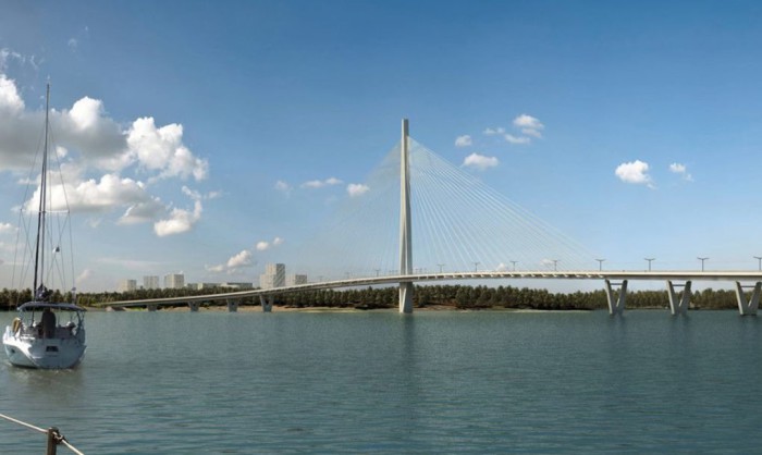 Проект моста Kruunusillat в Хельсинки (Финляндия).