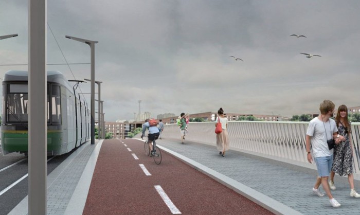 На мосту Kruunusillat положат покрытие для велосипедов.