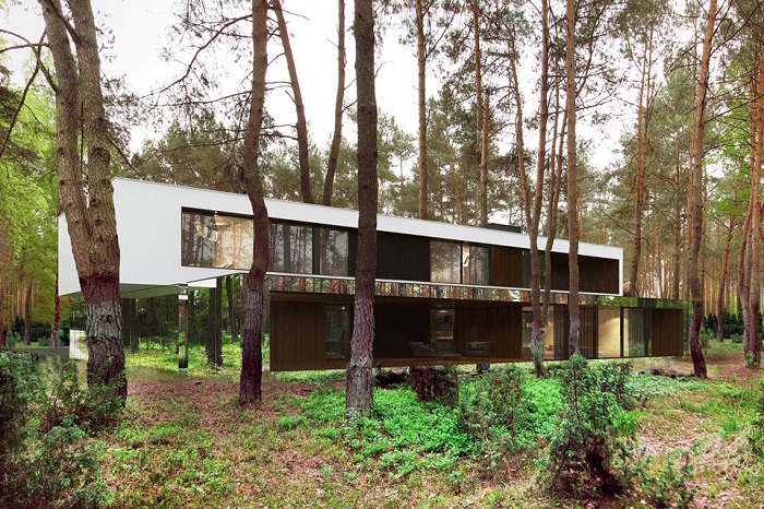 Izabelin House - дом, «растворившийся» в лесу.
