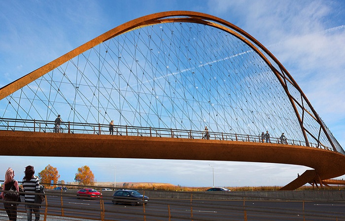 Конструкция моста в виде арки.