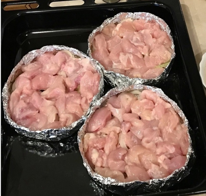 Рецепт приготовления блюда из куриной грудки.
