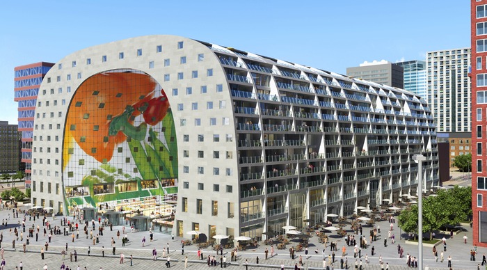 Markthal Rotterdam - гибрид крытого рынка и жилого дома.