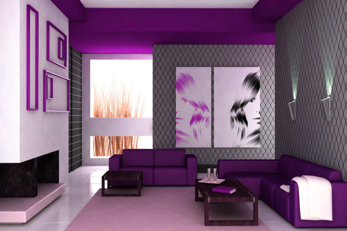 Универсальные фиолетовые оттенки идеально подходят для большинства стилевых направлений.