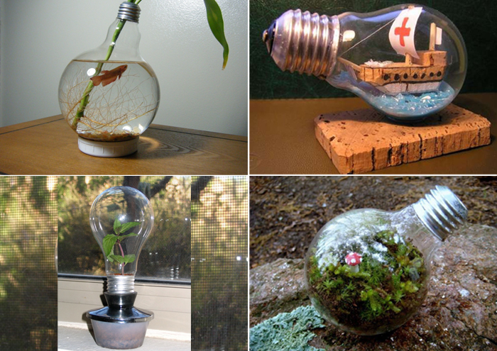 5 способов создать оригинальный предмет декора из перегоревшей лампочки.