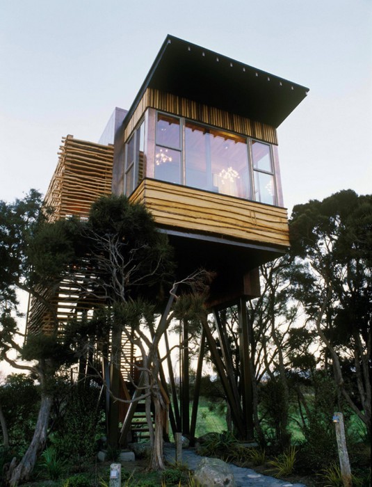 Домик на курорте Хапуку Лодж в Новой Зеландии.