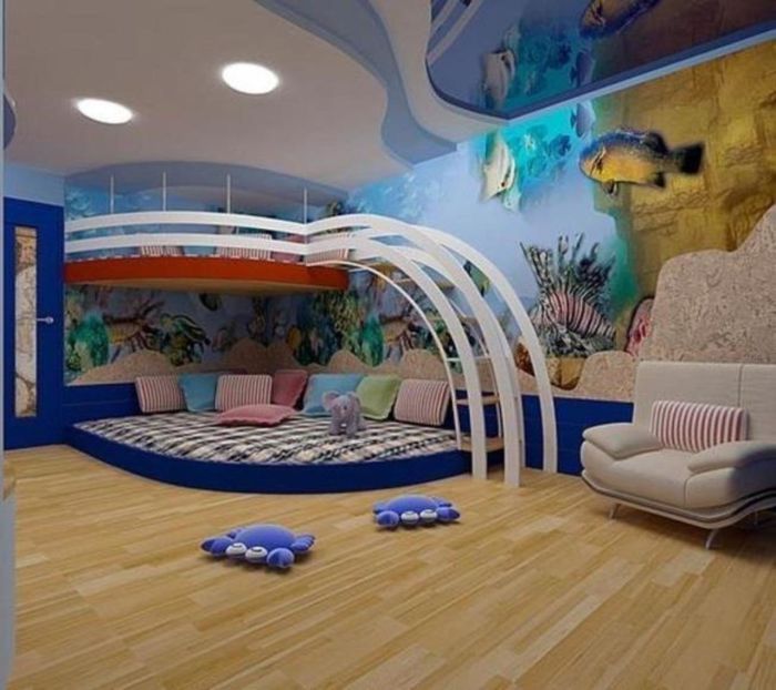 Детская комната в подводном мире.