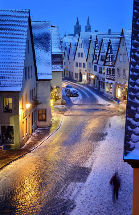 Снежный Роттенбург, Бавария, Германия.