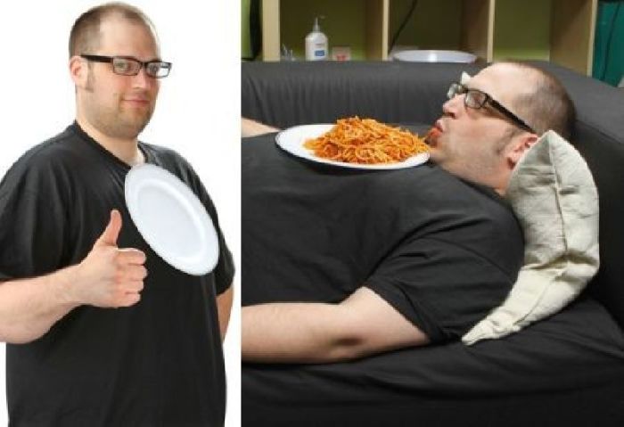 С такой тарелкой можно наслаждаться спагетти и смотреть любимые телепередачи, лежа на диване.