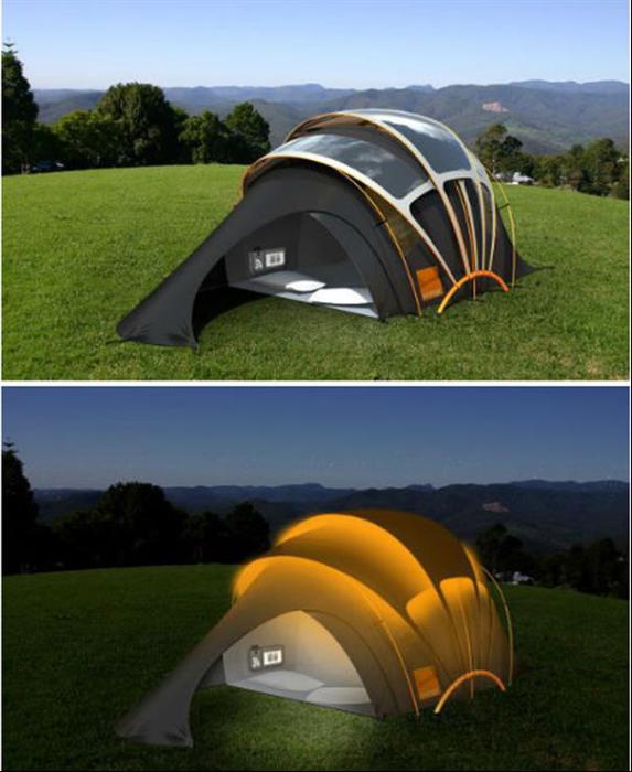 Палатка с солнечными батареями.