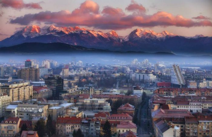 Город Любляна, столица Словении.