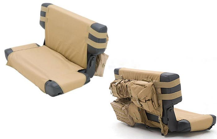 Smittybilt Tactical G.E.A.R. Seat Covers на заднем сидении.