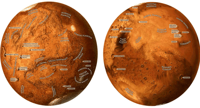 Карта Марса.
