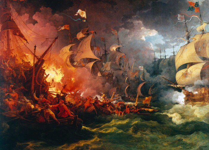 Бой с испанской армадой в 1588 году. |Фото: mail.ru.