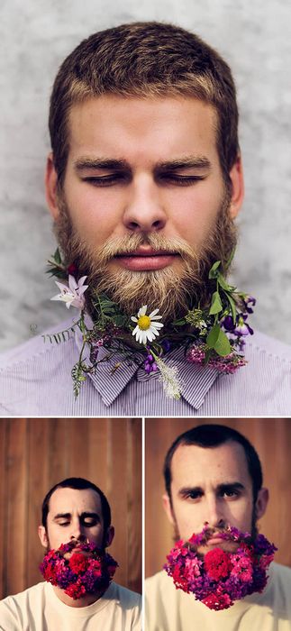 Цветы в бороде.