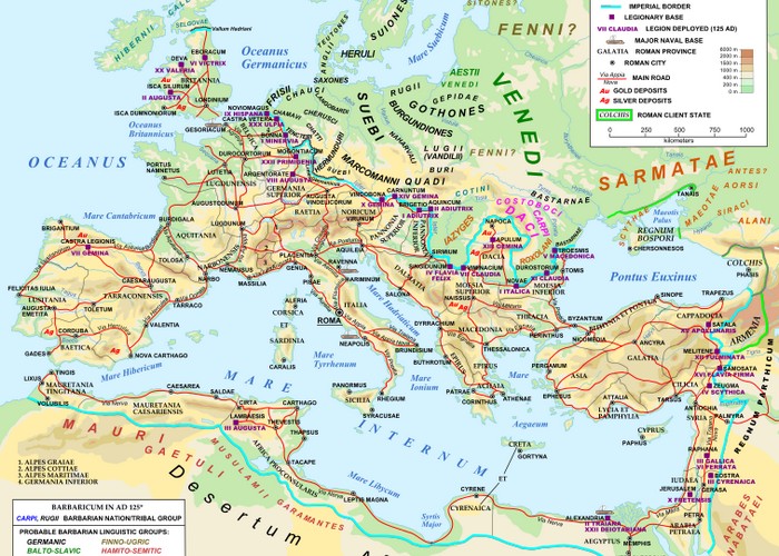 Римская империя времен Адриана.
