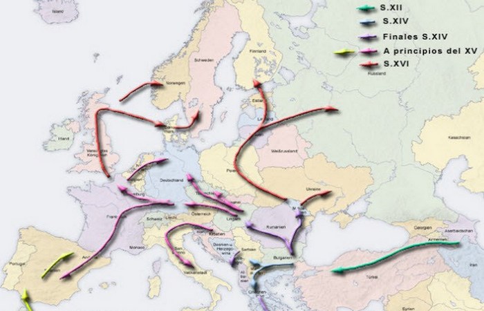 Волны миграции цыган в Европу.