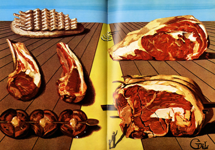 Иллюстрации Сальвадора Дали к кулинарной книге Les Diners de Gala.