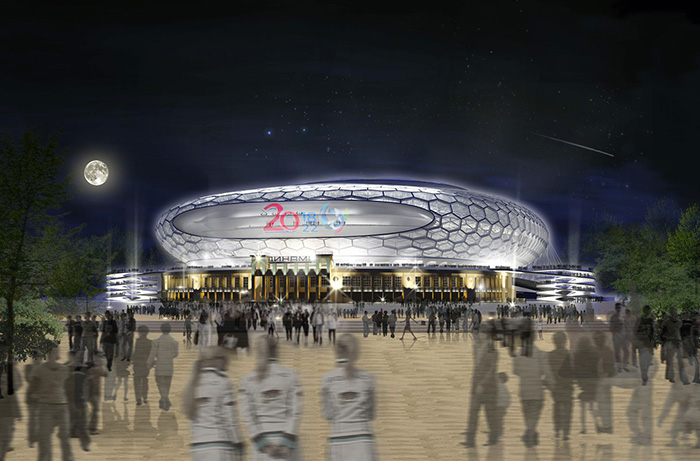 Проект реконструкции стадиона «Динамо» от Эрика ван Эгераата: ночной кадр